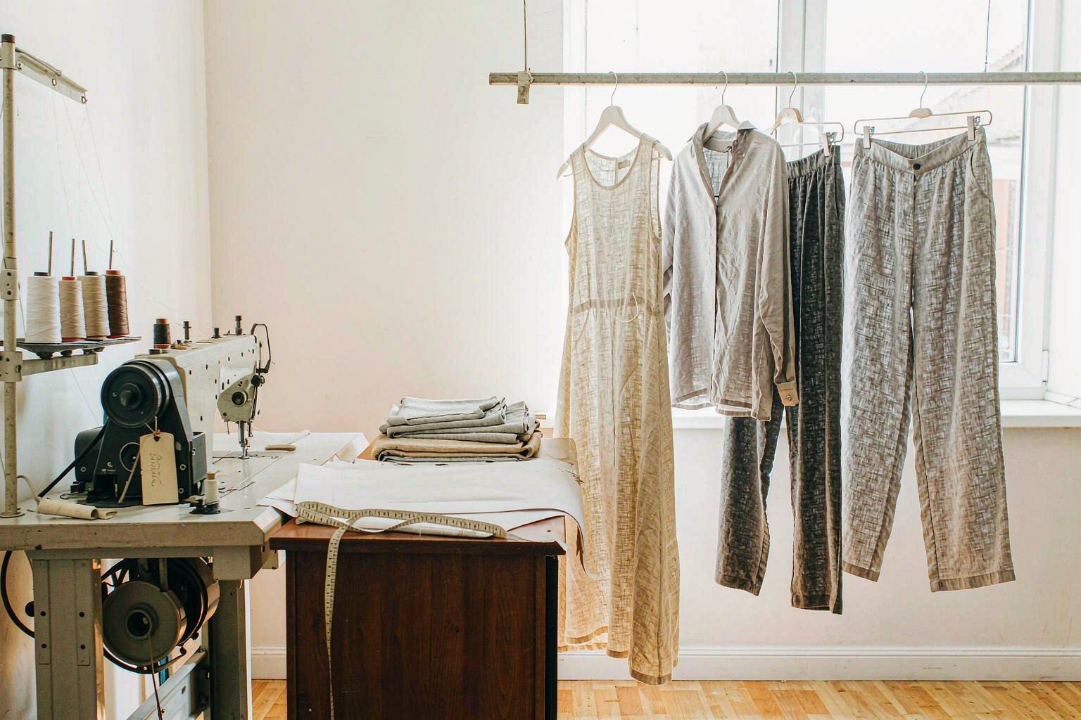 Sampling room and fabric swatches
